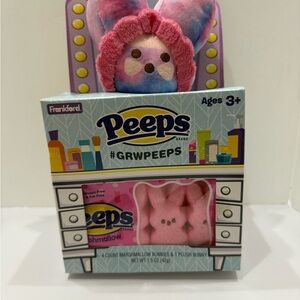 Peeps Pink Purple Vanity 6” Bunny plush & Peeps Candy BB 12/2026, Easter, New
